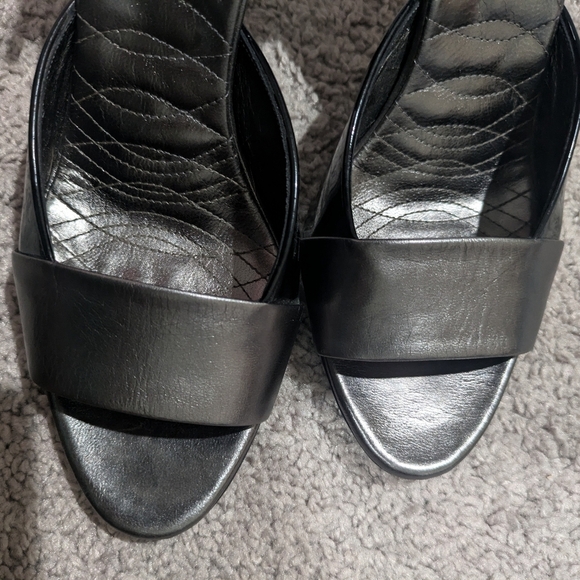 Gucci Heels Black and Silver Size 9 Open Toe TOM FORD Era - Picture 9 of 10